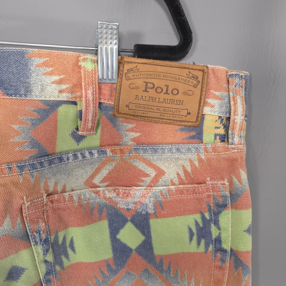 POLO RALPH LAUREN Men's Jeans 38X32 Varick Slim Straight Aztec 100% Cotton - Picture 10 of 16
